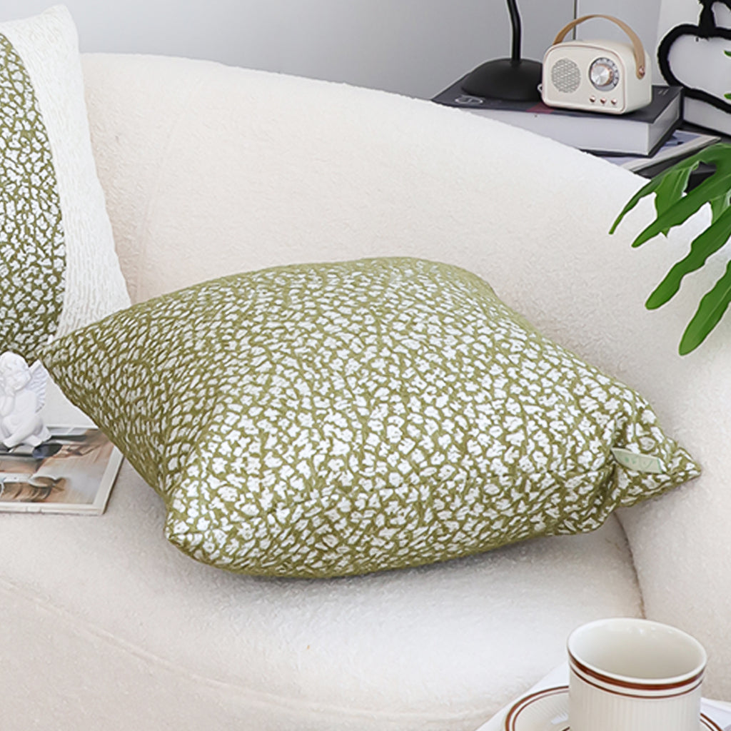 SOGA 2X 50cm Modern Olive Green Speckled Pattern Textured Throw Pillow