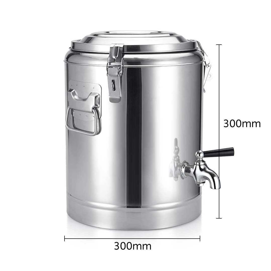 SOGA 2X 12L Stainless Steel Insulated Stock Pot Dispenser Hot & Cold Beverage Container With Tap