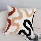 SOGA 2X 45cm Cream Black Geometric Squiggly Pattern Throw Pillow $ 129