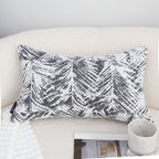 SOGA 2X 35cm Modern Charcoal Palm Leaf Print Contemporary Throw Pillow