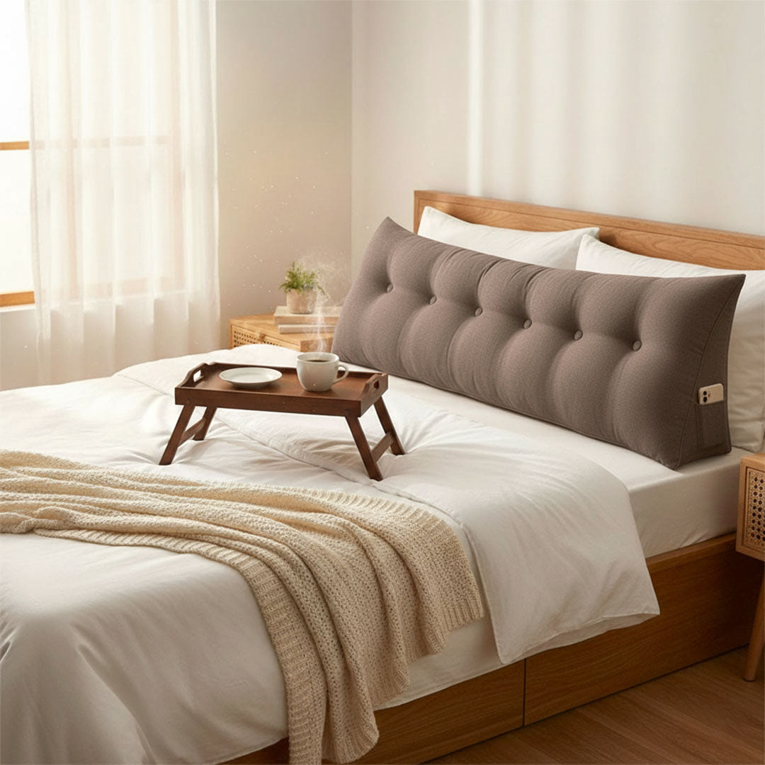 SOGA 4X 180cm Coffee Triangular Wedge Bed Pillow Headboard Backrest Bedside Tatami Cushion Home Decor