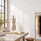 SOGA Peel & Stick Floor and Wall Tiles 60 x 60cm 10 Pack White Faux Marble