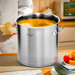 SOGA Stock Pot 17L 50L Top Grade Thick Stainless Steel Stockpot 18/10