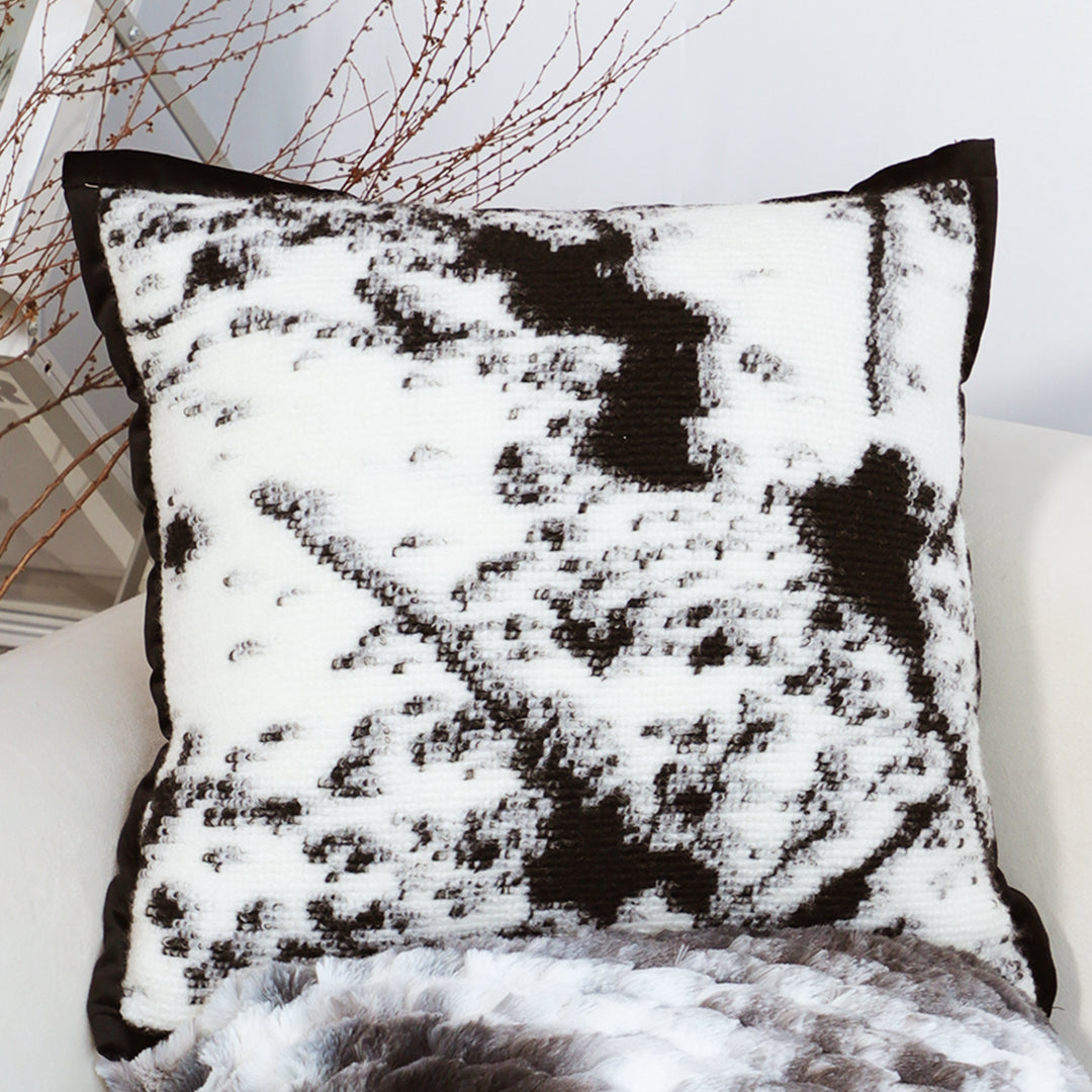 SOGA 50cm Throw Pillow  Black and White Leopard Thick Premium Polyester Fiber for Home Decor