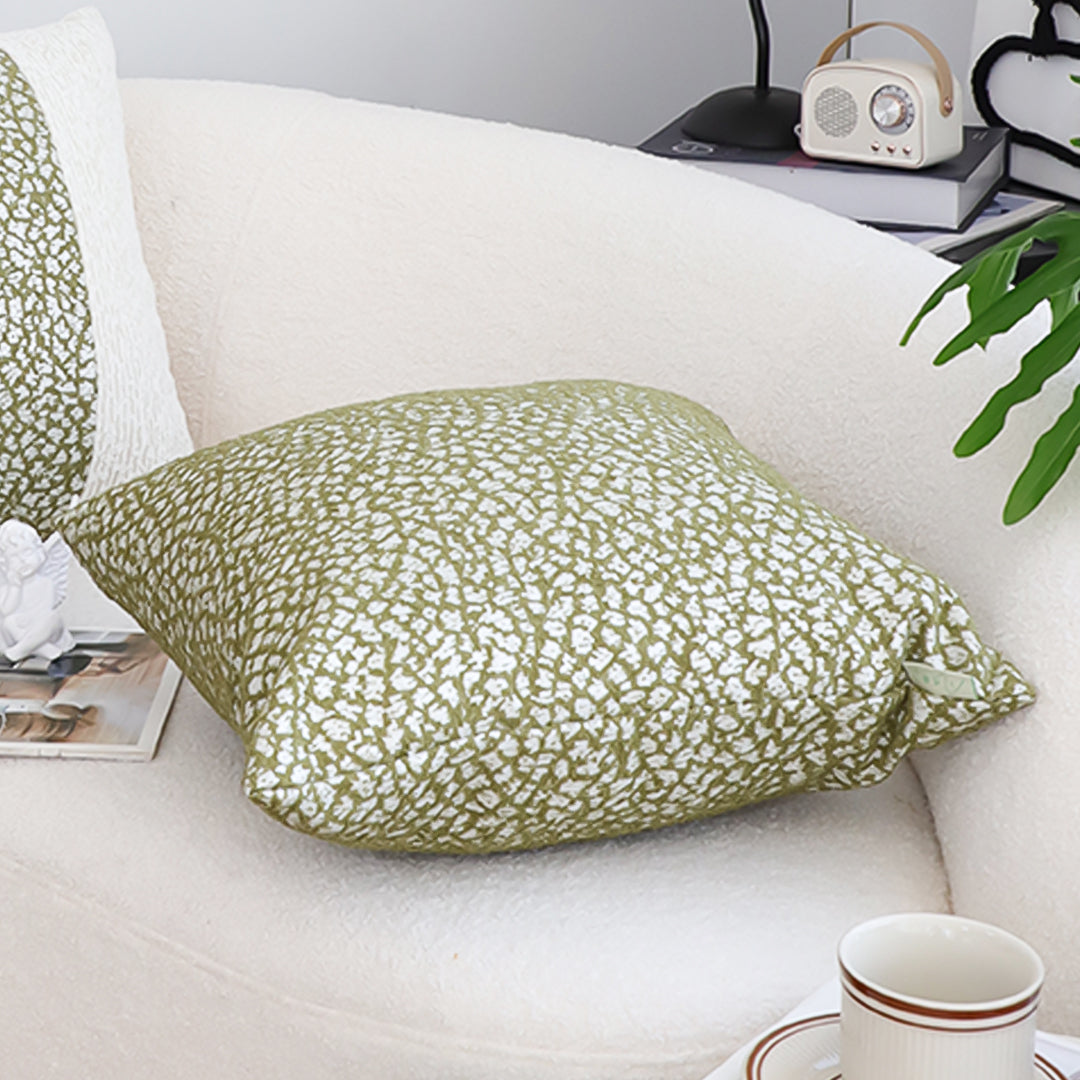 SOGA 50cm Modern Olive Green Speckled Pattern Textured Throw Pillow