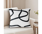 SOGA 45cm Square Modern Minimalist Black Letter Print Decorative Throw Pillow