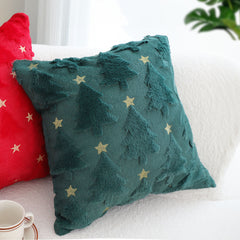 SOGA 2X 45cm Festive Teal Christmas Tree Gold Star Holiday Throw Pillow