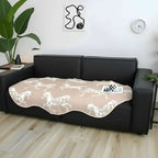 SOGA Two-Seater Beige Horse Print 90x90cm Throw Blanket Sofa Cover $ 111