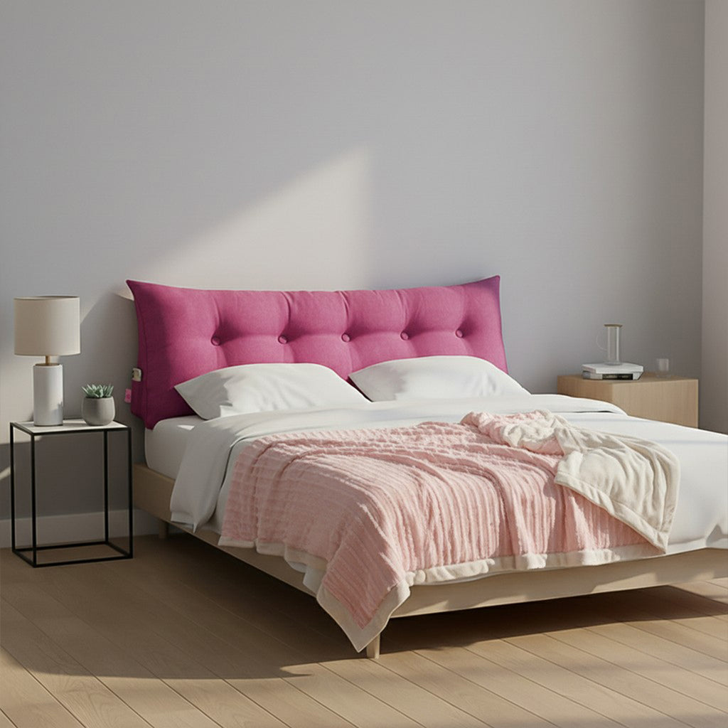 SOGA Home & Living Bundle – Red Triangular Wedge Bed Pillow & Pink Cozy Flannel Throw