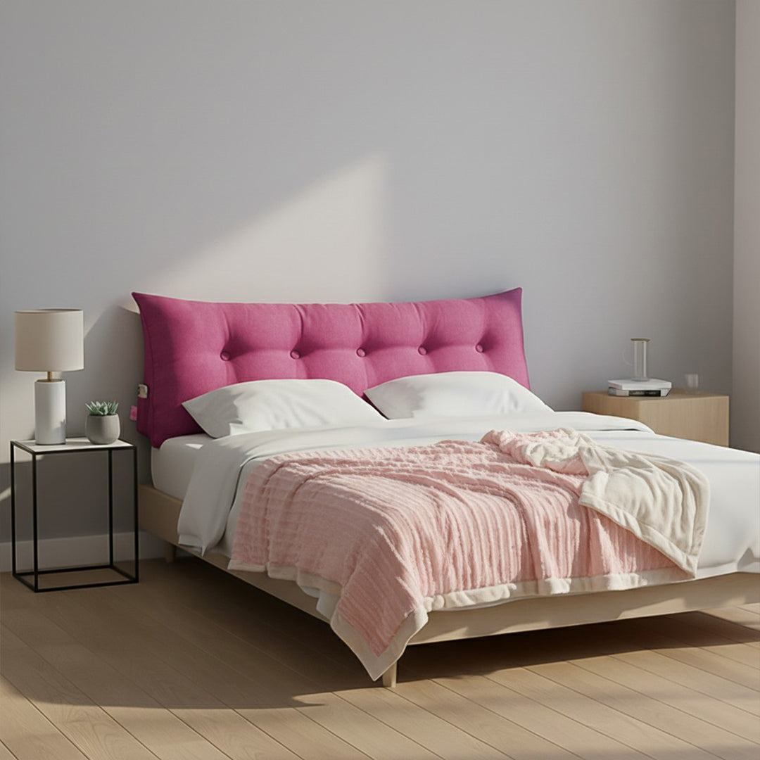 SOGA Home & Living Bundle – Red Triangular Wedge Bed Pillow & Pink Cozy Flannel Throw