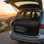 SOGA Car Bundle – Black Leather Trunk Cargo Organizer & Inflatable Boot Mattress