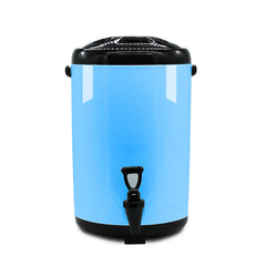 SOGA 4X 12L Stainless Steel Insulated Milk Tea Barrel Hot and Cold Beverage Dispenser Container with Faucet Blue