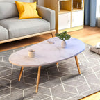 SOGA 80x40cm White Stone Pattern Living Room Nordic  Coffee Table Modern Style