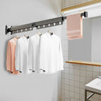 SOGA 2X 93.2cm Suction-Mounted Retractable Clothing Drying Rack