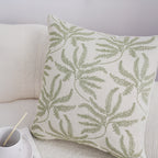 SOGA 2X 50cm Botanical Green Fern Leaf Embroidered Decorative Throw Pillow