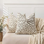 SOGA 2X 50cm Gray White Abstract Swirl Pattern Decorative Throw Pillow $ 140