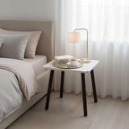 SOGA Home & Living Bundle – White Ceramic Table & Bronze Round Mirror Tray Organizer $ 0