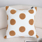SOGA Tufted Cushion 45cm White Brown Polka Dot Circle Pattern Decorative Throw Pillow $ 66