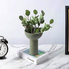 SOGA 2X 15x19.5cm Ornament Gray Minimalist Nordic Ceramic Vase Modern Versatile for Home Decor