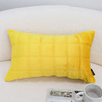 SOGA 30cm Yellow Quilted Grid Pattern Decorative Throw Pillow $ 61