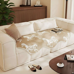 SOGA Four-Seater Beige Horse Print 90x260cm Throw Blanket Sofa Cover $ 144