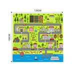 SOGA 2X 120cm Kids Rug Street Map Play Mat Educational Baby Theme Park Area Rugs