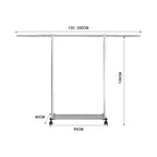 SOGA 200cm Stainless Steel Floor-Standing Clothes Rack - Durable and Space-Saving Laundry Organizer