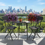 SOGA Home & Living Bundle – Black Folding Dining Table & 2 Foldable Chairs for Home Decor $ 0