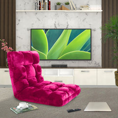 SOGA Floor Recliner Folding Lounge Sofa Futon Couch Folding Chair Cushion Red Burgundy