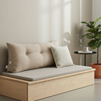 SOGA 100cm Beige Triangular Wedge Bed Pillow Headboard Backrest Bedside Tatami Cushion Home Decor