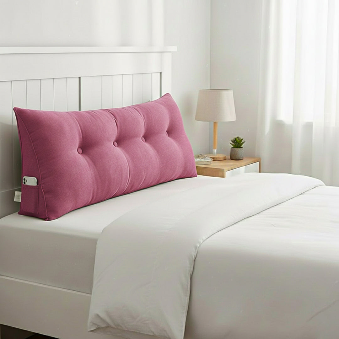 SOGA 120cm Crabapple Red Triangular Wedge Bed Pillow Headboard Backrest Bedside Tatami Cushion Home Decor