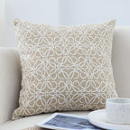 SOGA 50cm Throw Pillow White and Beige Geometric Pattern Accent for Home Decor