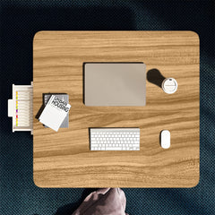 SOGA 2X Wood-Colored Portable Floor Table Small Square Space-Saving Mini Desk Home Decor