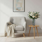 SOGA Home & Living Bundle – Walnut Side Coffee Table & Grey Glass Vase for Modern Home Decor $ 123