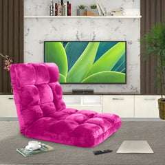 SOGA Floor Recliner Folding Lounge Sofa Futon Couch Folding Chair Cushion Pink x4