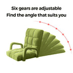 SOGA 2X Foldable Lounge Cushion Adjustable Floor Lazy Recliner Chair with Armrest Yellow Green