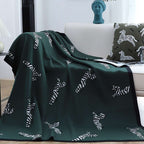 SOGA 2X Forest Green Zebra Print Throw Blanket 130x180cm Acrylic $ 189