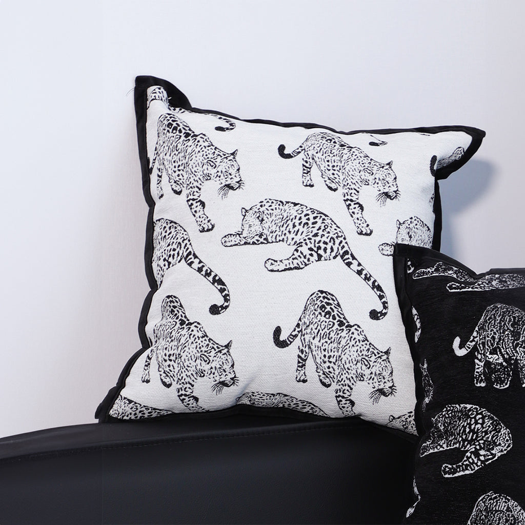 SOGA 45cm Throw Pillow White & Black Leopard Light Luxury Decorative Cushion for Living Room