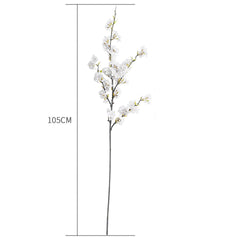 SOGA 67cm Green Glass Tall Floor Vase with 10pcs White Artificial Fake Flower Set