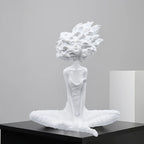 SOGA 59cm White Resin Sculpture – Calm Yoga Woman Decor Piece