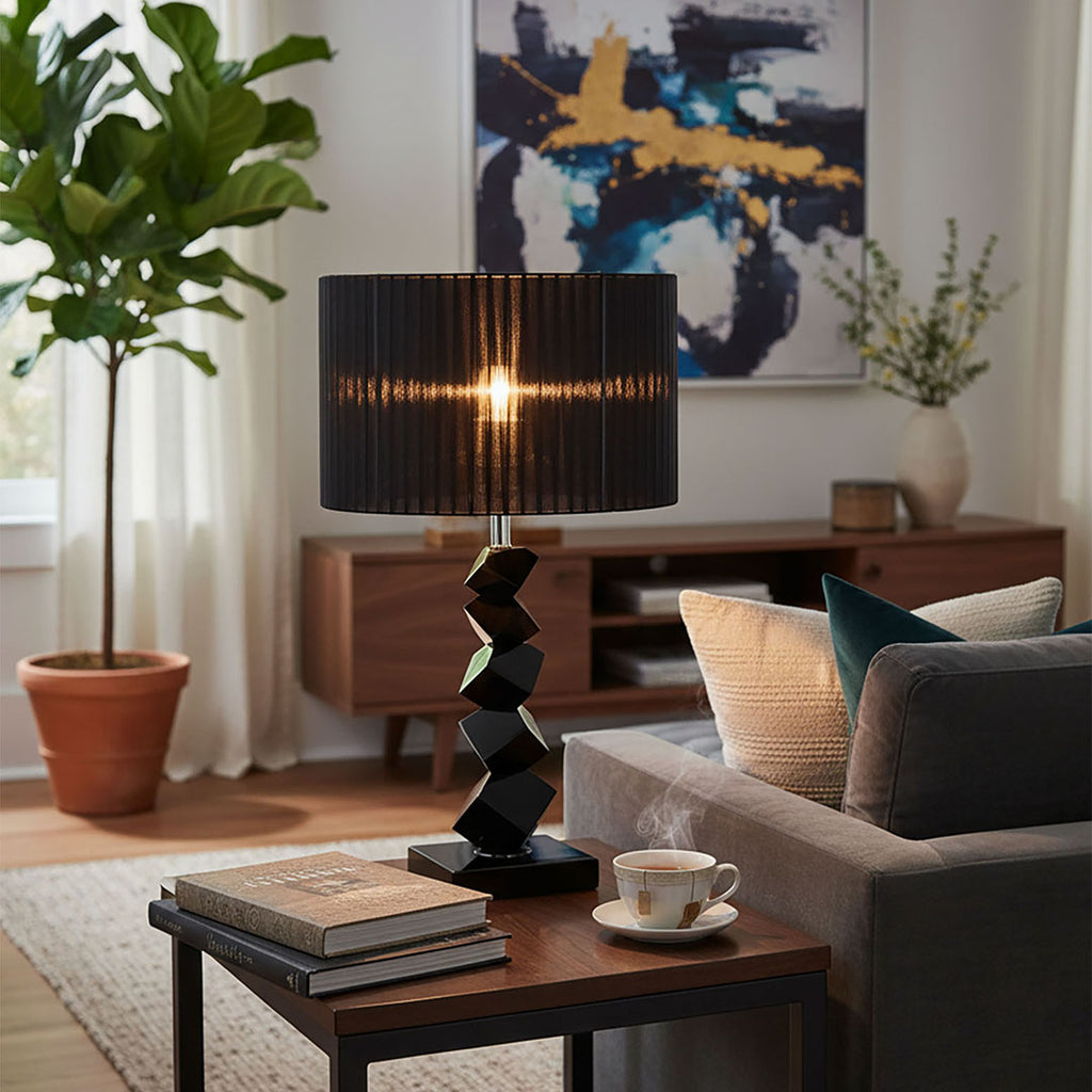 SOGA 60cm Black Table Lamp with Dark Shade LED Desk Lamp