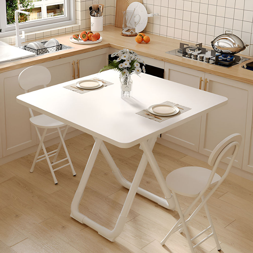 SOGA 80cm White Square Table with White Legs Modern Minimalist Design for Home Decor