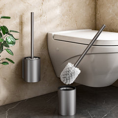 SOGA 2X 27cm Wall-Mounted Toilet Brush with Holder Bathroom Cleaning Scrub Dark Grey