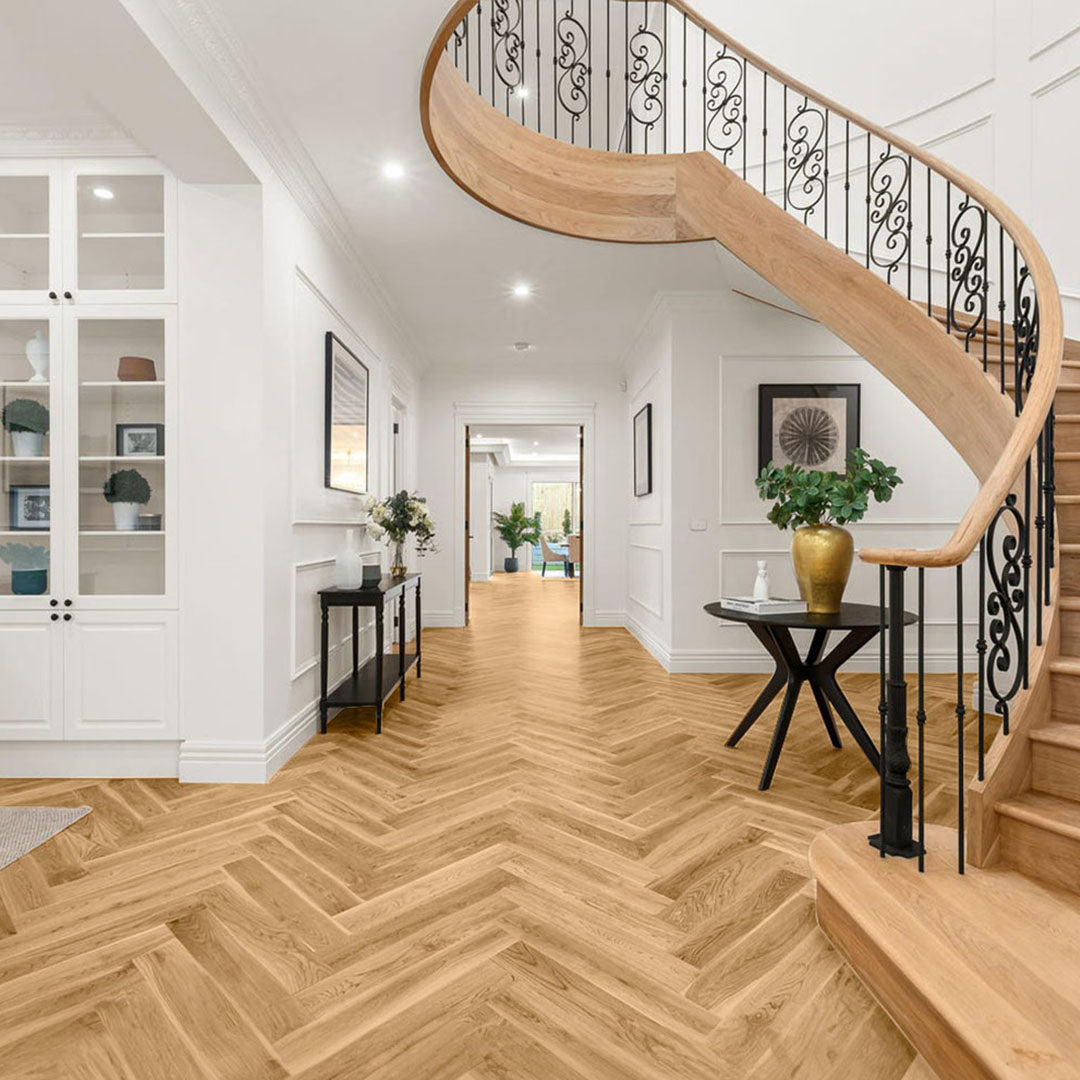 Timbo Solid Oak Herringbone Parquet Timber Flooring Premium Quality Floorboards - BOX
