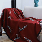 SOGA 2X Wine red Zebra Print Throw Blanket 130x180cm Acrylic $ 189