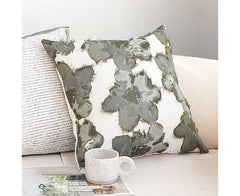 SOGA 45cm Abstract Gray Floral Watercolor Print Contemporary Throw Pillow