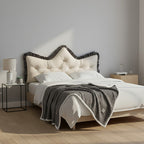 SOGA Home & Living Bundle – Crown Tufted Cream Pillow & Grey Cozy Flannel Throw Blanket