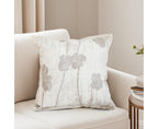 SOGA 45cm Botanical Beige Poppy Flower Print Linen Decorative Throw Pillow
