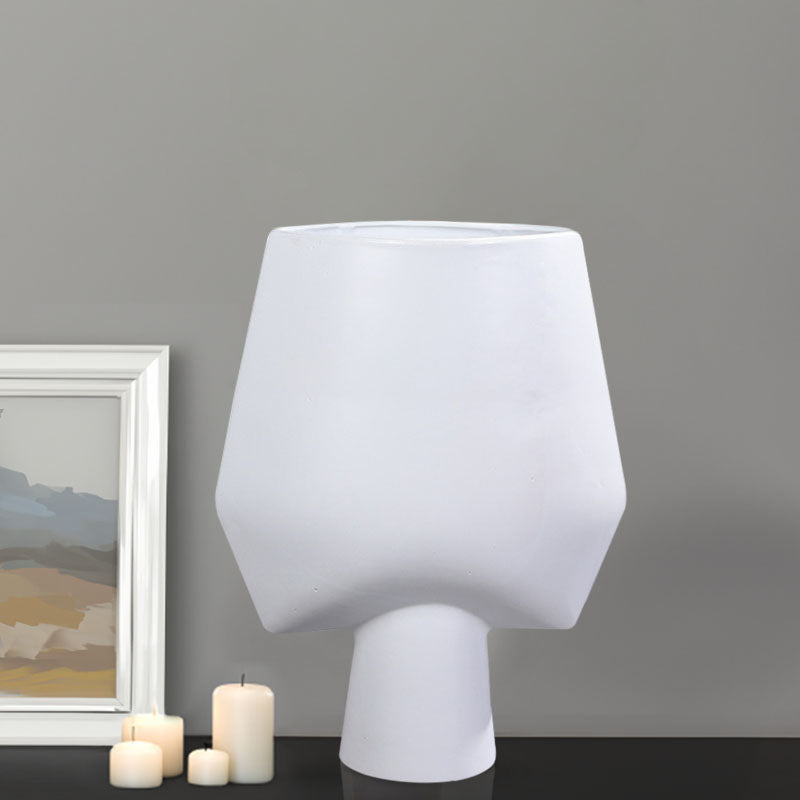 SOGA 2X 33x43cm White Large Ornament Bodhi House Ceramic Handcrafted Modern Abstract Square Vase Home Decor