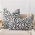 SOGA 2X 30cm Black White Abstract Swirl Pattern Decorative Throw Pillow $ 140